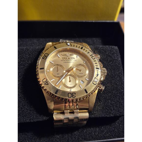 Invicta Pro Diver Titan Men's Watch 43mm Gold Steel and Brass 48382 - Picture 2 of 3